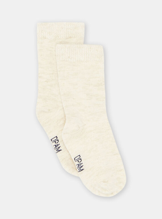 Calcetines con brillo de color beige claro para bebé niña SYIJOSOQLU1 / 23WI09B1SOQA011