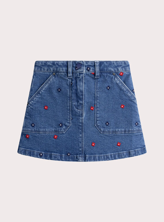 Falda vaquera bordada WAKAJUP1 / 25S90131JUPP274