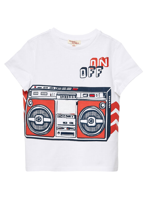 Camiseta de color blanco con estampado de radio para niño JOGRATI2 / 20S902E1TMC000