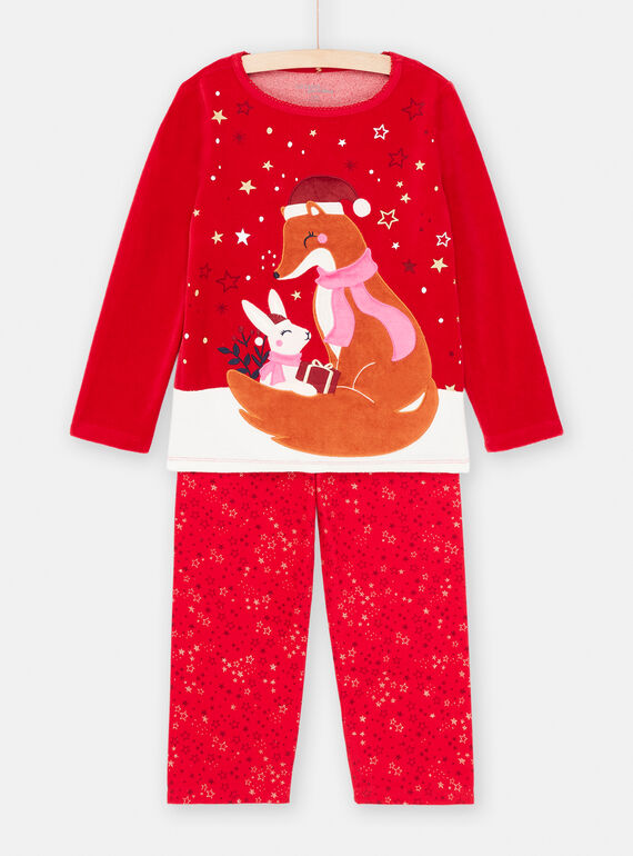 Pijama de Navidad rojo para niña SEFAPYJNOE / 23WH11T1PYJF529