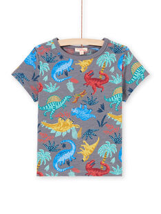 Camiseta de color gris jaspeado con estampado de dinosaurio para niño MOPATI3 / 21W902H1TMCJ913