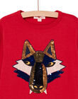 Camiseta con dibujo de lobo con lentejuelas POGOTEE4 / 22W902O4TMLF521