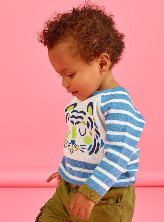 Jersey de color celeste y blanco para bebé niño MUKAPUL / 21WG10I1PUL020