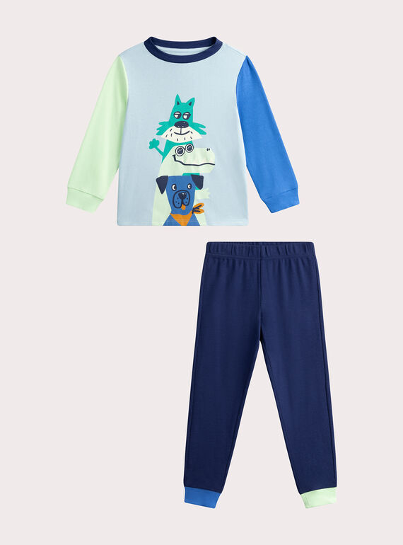 Pijama azul fosforescente para niño WEGOPYJDOGS / 25SH1292PYJC200