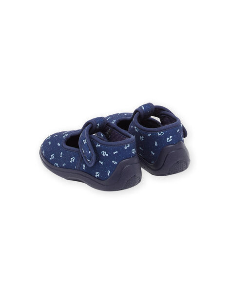 Patucos con forma de salomé de color azul marino con estampado de peces RUPANTSEA / 23KK3842D0A070