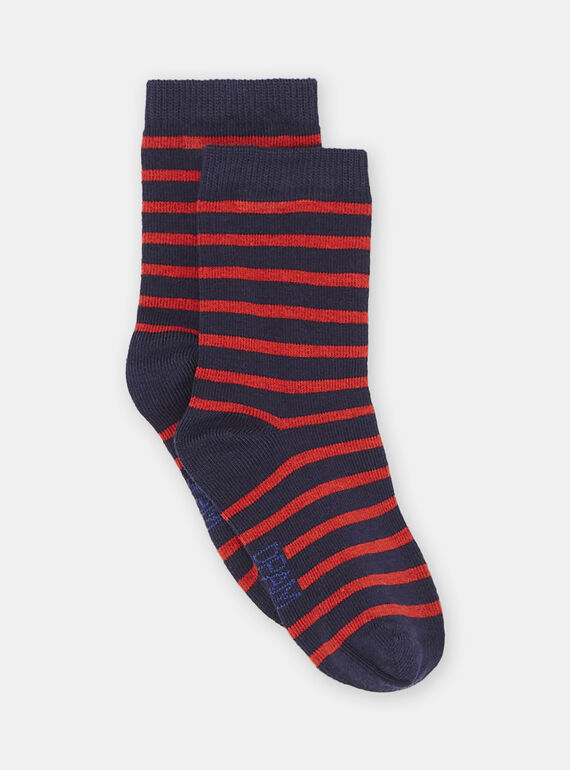 Calcetines rojos con estampado de rayas para bebé niño SYUJOCHOR2 / 23WI10B5SOQ622