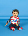 Camiseta de rayas de color rojo y blanco, para bebé niño LUHATEE2 / 21SG10X1TMLF517