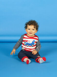Camiseta de rayas de color rojo y blanco, para bebé niño LUHATEE2 / 21SG10X1TMLF517