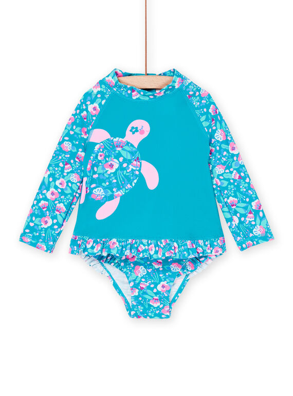 Bañador turquesa con estampado de fantasía RYIENS / 23SI09R9MAIC217