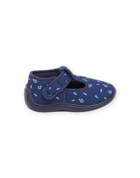 Patucos con forma de salomé de color azul marino con estampado de peces RUPANTSEA / 23KK3842D0A070