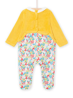 Pelele de terciopelo de color mostaza con estampado floral para bebé niña MEFIGRECER / 21WH1391GRE010
