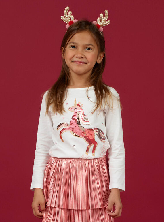 Camiseta de manga larga con estampado de unicornio para niña MANOTEE / 21W901Q1TEE001