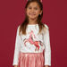 Camiseta de manga larga con estampado de unicornio para niña