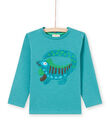 Camiseta azul turquesa con dibujo de fantasía para niño MOTUTEE5 / 21W902K2TMLC239