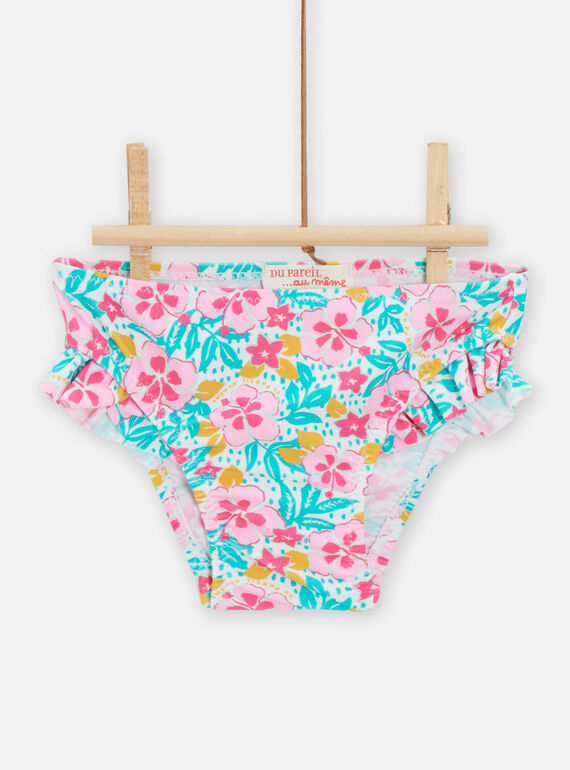 Braga de bikini turquesa y rosa con estampado floral para bebé niña TYIMER2 / 24SI09G2MAI000