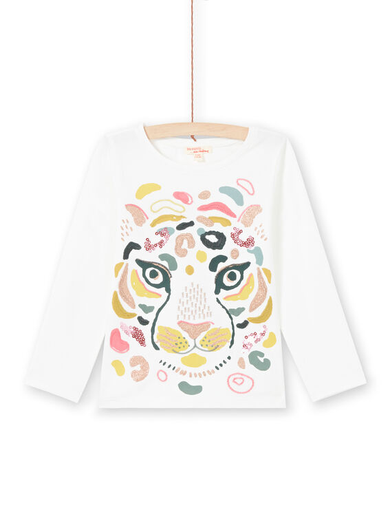 Camiseta de color crudo y amarillo para niña MAKATEE3 / 21W901I2TML001