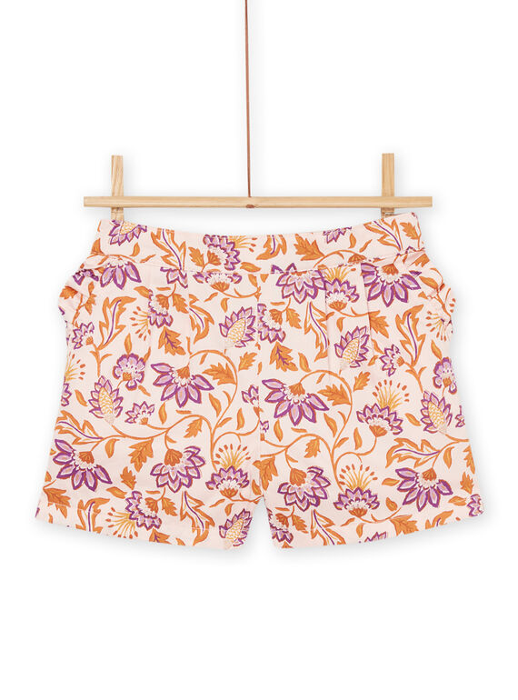 Short rosa con estampado de flores exóticas RASOSHORT / 23S90121SHOD322