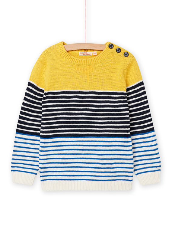 Jersey marinero amarillo, azul noche y azul de punto para niño NOJOPUL2 / 22S90273PUL102