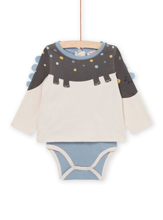 Body de manga larga con dibujo de dinosaurio 3D PUREBOD / 22WG10T1BODA016