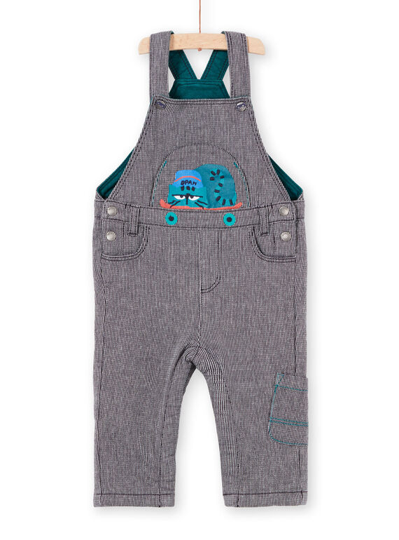 Peto de rayas azul con estampado de gato para bebé niño MUTUSAL1 / 21WG10K2SALC234