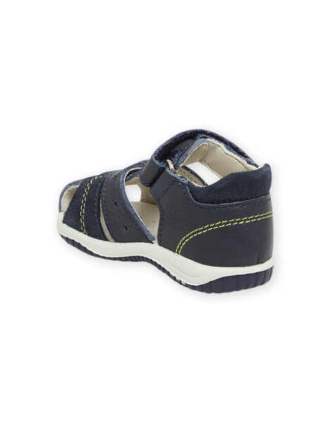 Sandalias de piel azul marino para bebé niño NUSANDILAN / 22KK3845D0E070