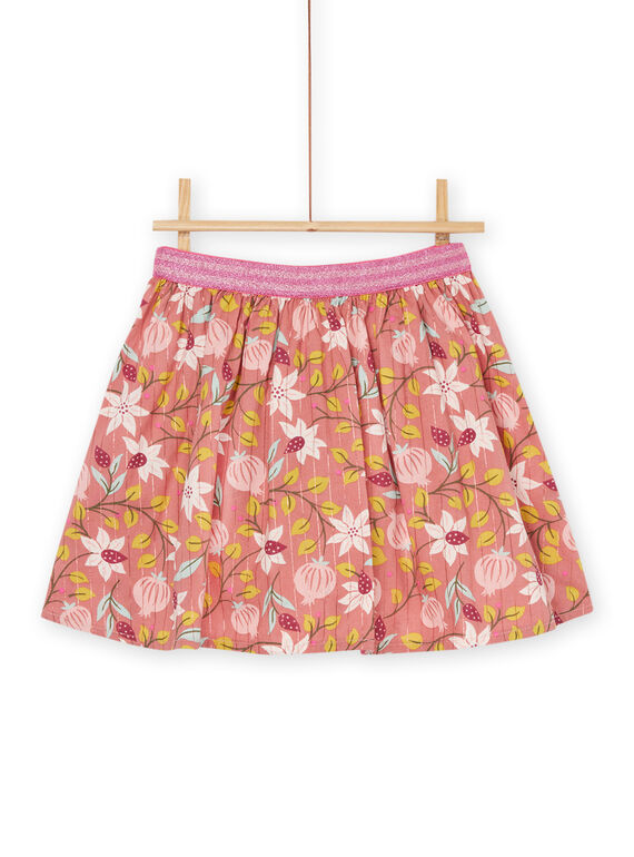 Falda reversible terracota con estampado de flores y unicornio RAMAGJUP2 / 23S901T1JUPE415