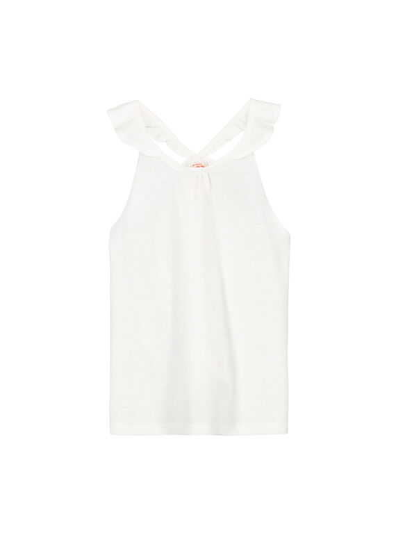 Camiseta de tirantes de algodón de color blanco para niña FAJODEB3 / 19S901G3D27000