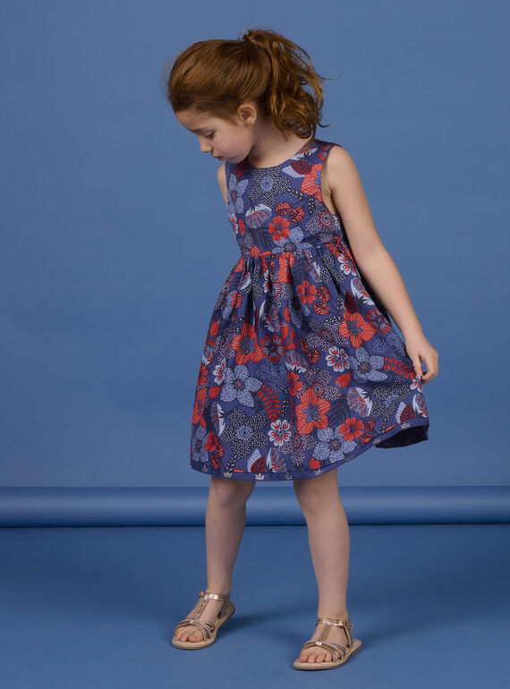 Vestido reversible azul para niña NASANROB2 / 22S901S4ROB707