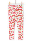 Leggings de color crudo y rojo con estampado de cerezas RYADAYLEG / 23SI01M1CAL003