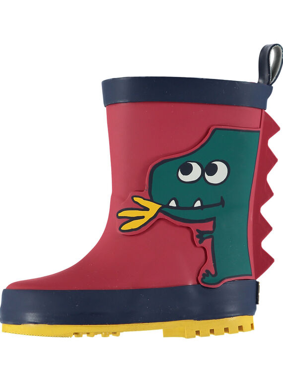 Botas de agua de color rojo con estampado de dragón para bebé niño GBGBPVER / 19WK38G1D0C050