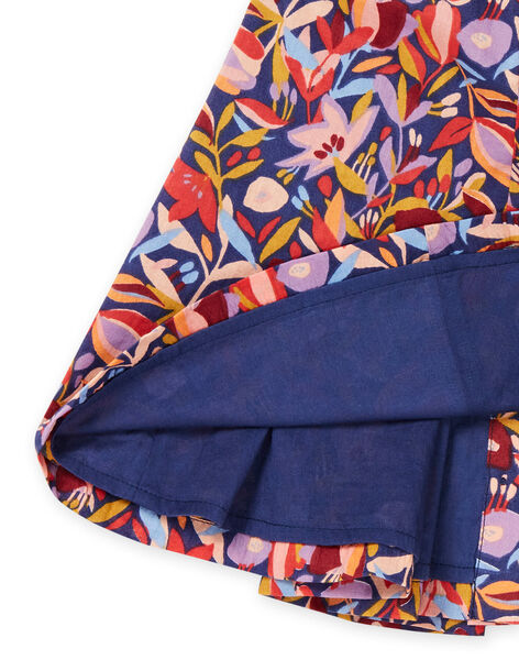 Vestido de color índigo con estampado de flores RISUNROB2 / 23SG09K1ROB703