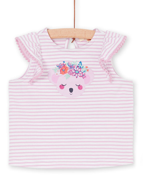 Camiseta de rayas de color rosa y blanco, para bebé niña LIVITI / 21SG09U1TMC320