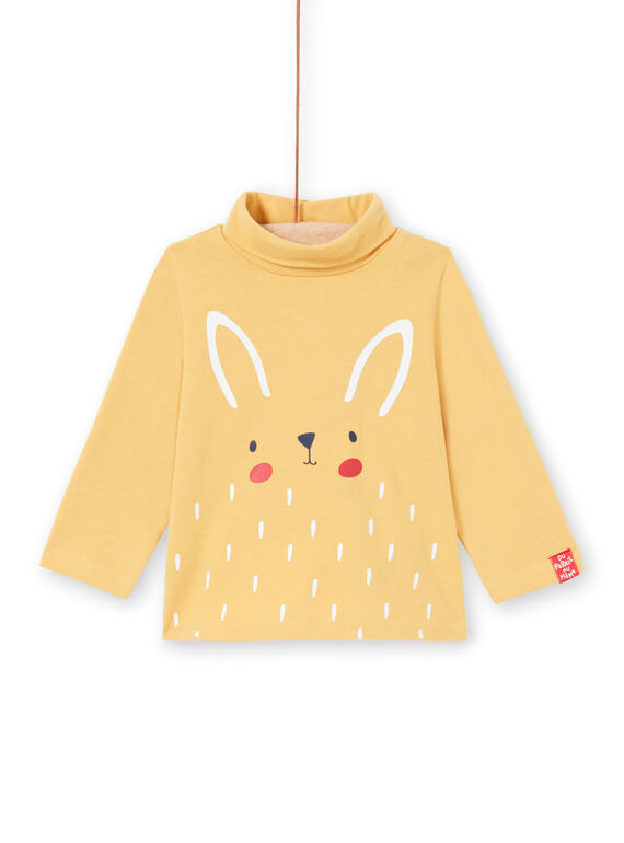 Jersey fino de manga larga amarillo con estampado de conejo para bebé niño MUJOSOUP4 / 21WG10N4SPL117