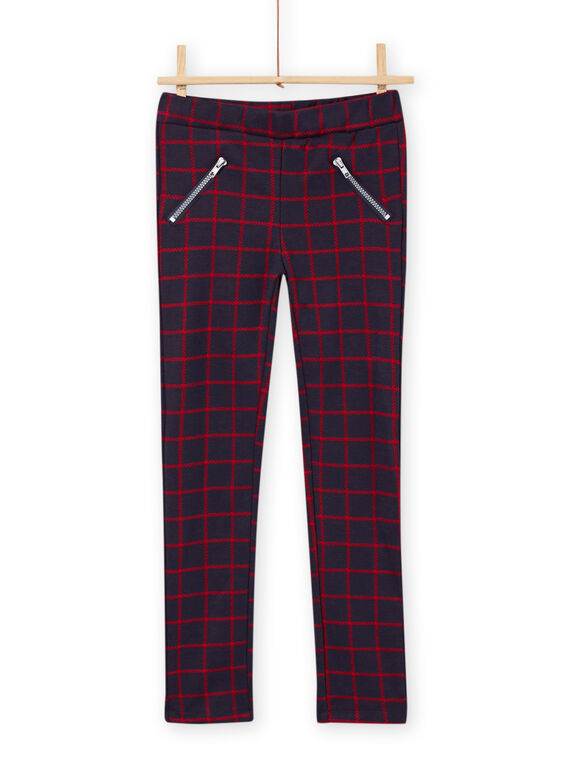 Pantalón milano de color azul noche de cuadros para niña MAJOMIL4 / 21W90116PANC205
