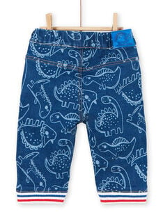 Pantalón azul con estampado de dinosaurio para bebé niño LUCANPAN2 / 21SG10M2PANP272