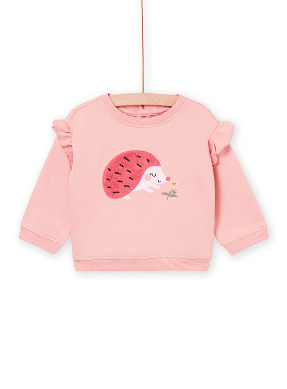 Sudadera rosa con estampado de erizo PIRHUSWE / 22WG09Q1SWE303