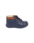 Botitas de piel lisa azul marino con suela fina PUBOTICHIC / 22XK3873D0F070
