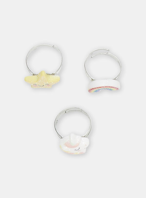 3 anillos con brillo multicolor para niña SYAJORING2 / 23WI0181BAG099