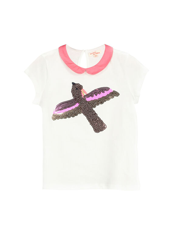 Camiseta con cuello Peter Pan para niña FAPOBRAS / 19S901C1BRA001