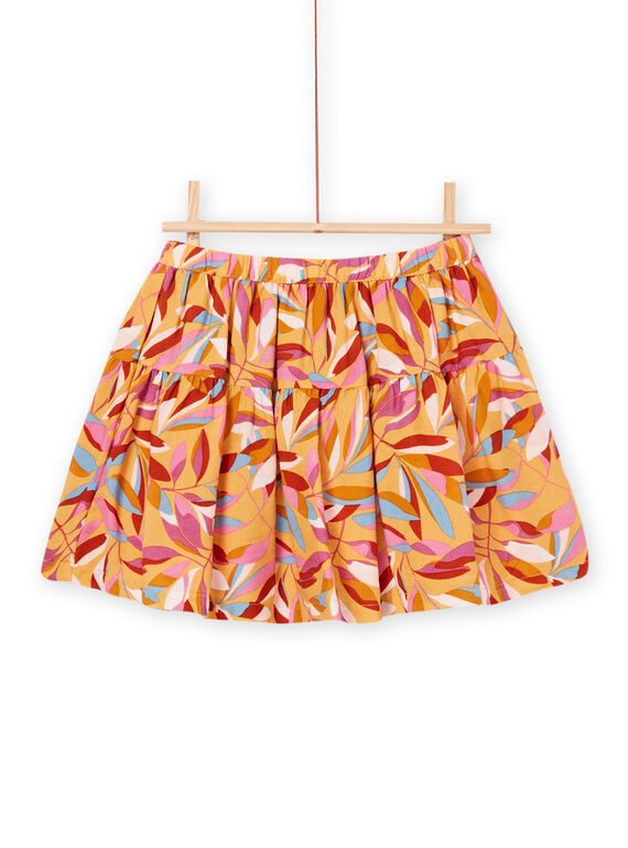 Falda fluida con volantes y estampado de hojas PAMOJUP2 / 22W901N1JUPB107
