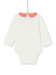 Body de algodón de color blanco y coral para bebé niña LINAUBOD / 21SG09L1BOD001