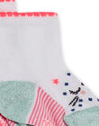 Calcetines de color crudo, rosa y azul con estampado de gato para bebé niña NYIGASOQ / 22SI09O1SOQ001
