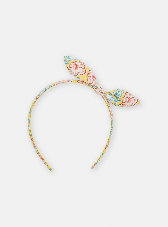 Diadema de color amarillo con estampado floral para niña TYAJASERRE / 24SI0111TET104