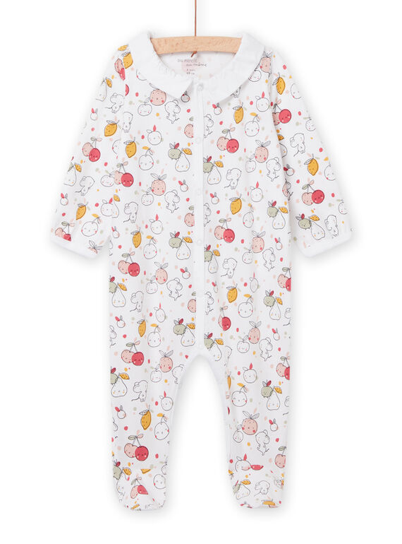 Pelele de color blanco con estampado de frutas para recién nacida NOU2GRE2 / 22SF0351GRE000