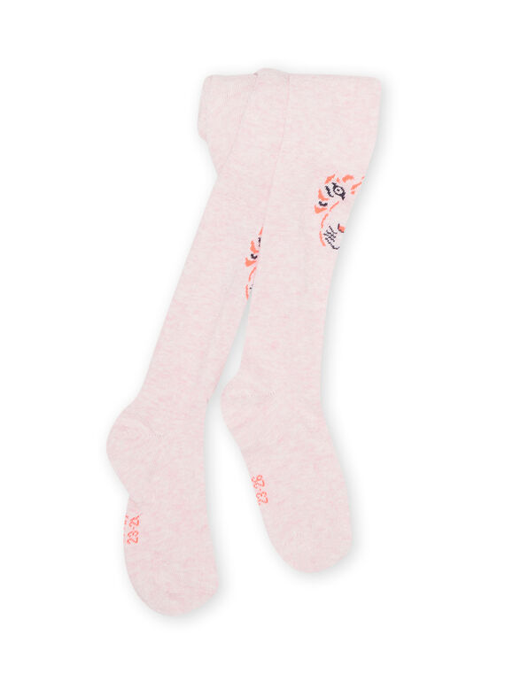 Leotardos de color rosa jaspeado para niña NYAMOCOL / 22SI01N1COLD314