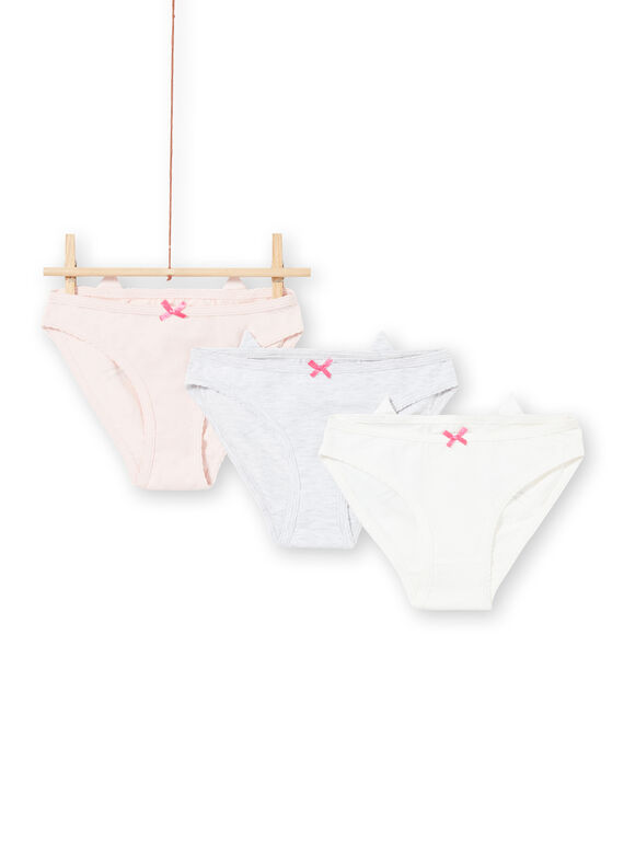Pack de 3 braguitas a juego con estampado de cara de gato para niña MEFALOTCHA / 21WH11B6D5L001