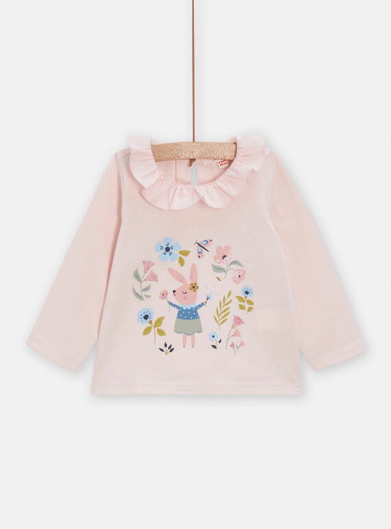 Blusa rosa con dibujo de fantasía para bebé niña VIGABRA1 / 24WG0911BRA009