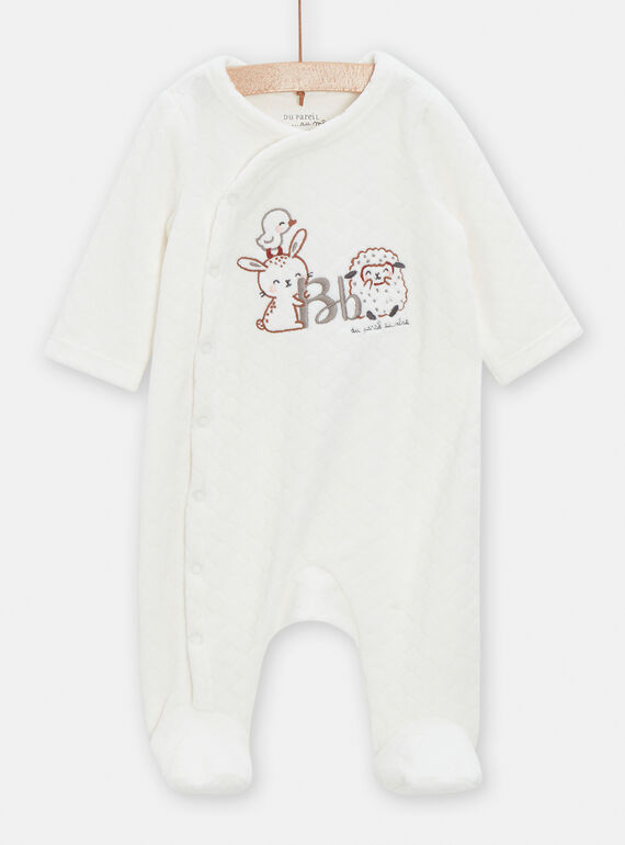 Pelele de terciopelo color crudo con estampado de fantasía VOU1GRE3 / 24WF05C1GRE001