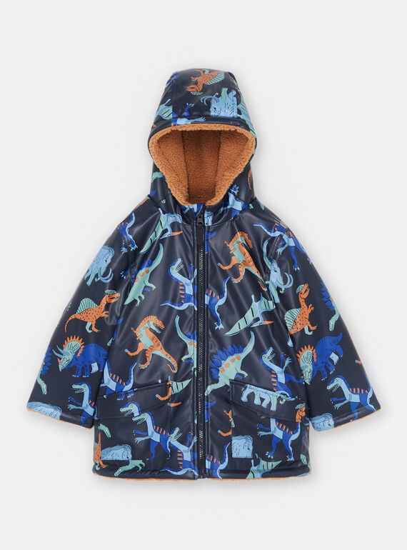 Impermeable reversible con capucha azul noche y camel SOGROIMP2 / 23W902C1IMP705