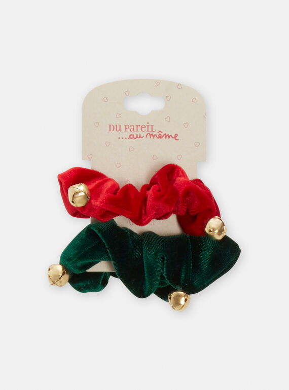 Pack de 2 coleteros verde bosque y rojo para niña SYAJOELA12 / 23WI01S2ELAF529